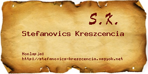 Stefanovics Kreszcencia névjegykártya